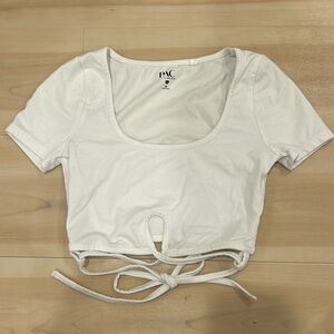 Pacsun cropped white tee, size XS